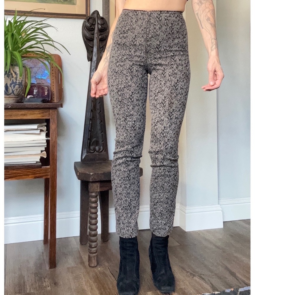 Vintage Y2K Mesmerize Marbled print High Waisted fitted stretch Cigarette Pants